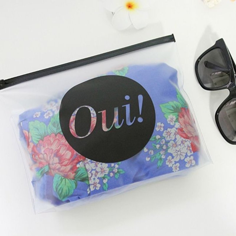 Dessin x Dear Maison- travel storage folder chain bag -Oui, DMS50301 - กระเป๋าเครื่องสำอาง - พลาสติก สีดำ