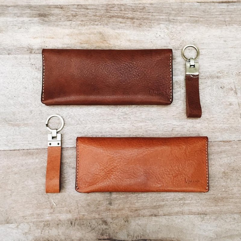 (Specials discount 5.6 fold / Original 3680) play Pibang _ tanned cow hide real handle long throw folder. Leather wallets - กระเป๋าสตางค์ - หนังแท้ สีนำ้ตาล