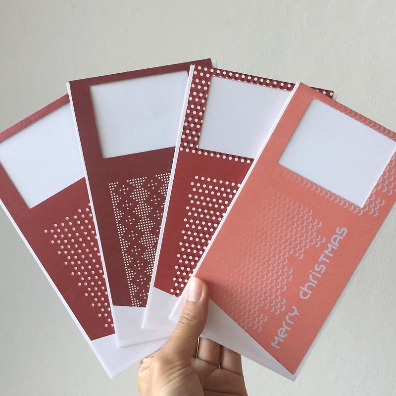Pin Cards Christmas cards are free of shipping! Polaroid photo frame card / Christmas card / christmas cards / Gift exchange / Christmas - Cards & Postcards - Paper Red