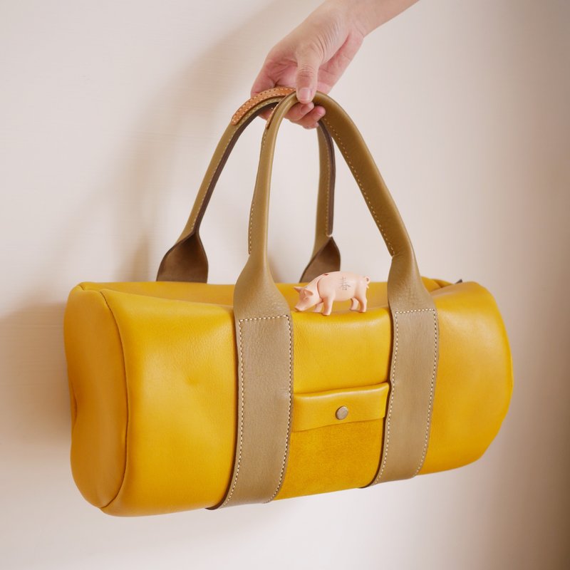 Boston light travel bag - Clutch Bags - Genuine Leather Yellow