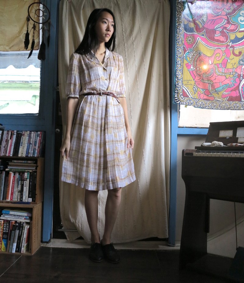 FOAK planet gradient vintage dress - ชุดเดรส - วัสดุอื่นๆ สีทอง