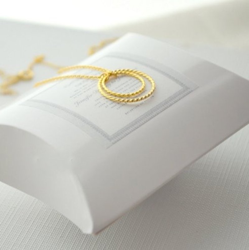 Rope double ring necklace - สร้อยคอ - โลหะ สีทอง