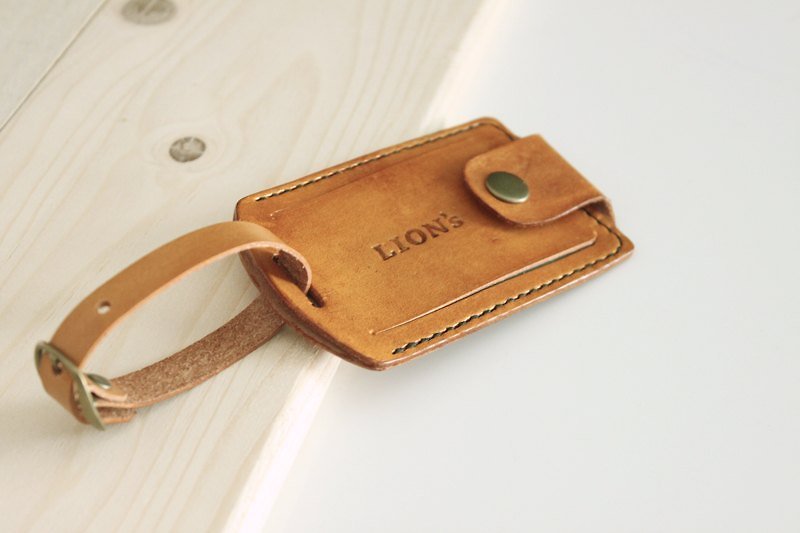 Leather Luggage Tag - Other - Genuine Leather Brown