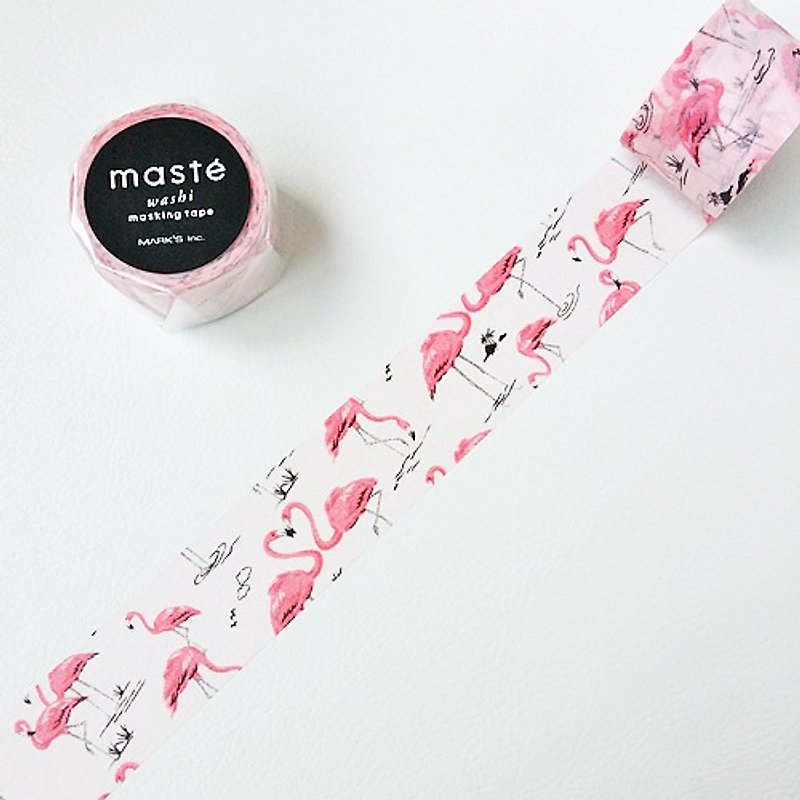 maste 和紙膠帶 Multi．Nature【紅鶴(MST-MKT57-A)】 - 紙膠帶 - 紙 粉紅色