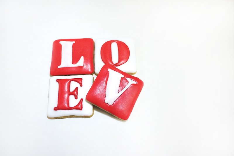 LOVE cube biscuit combination by anPastry - Handmade Cookies - Fresh Ingredients Red