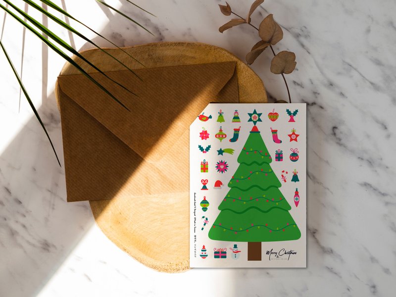 Christmas tree and accessories Christmas card [CM17068] Rococo strawberry WELKIN hand-made postcard - การ์ด/โปสการ์ด - กระดาษ 