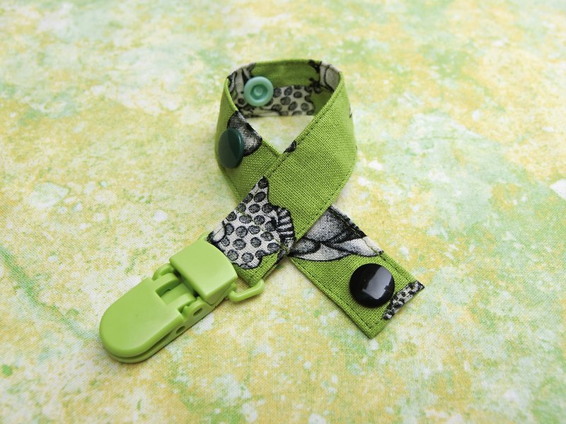 Party Bunny-Clip-on pacifier chain / toy belt - Bibs - Other Materials Green
