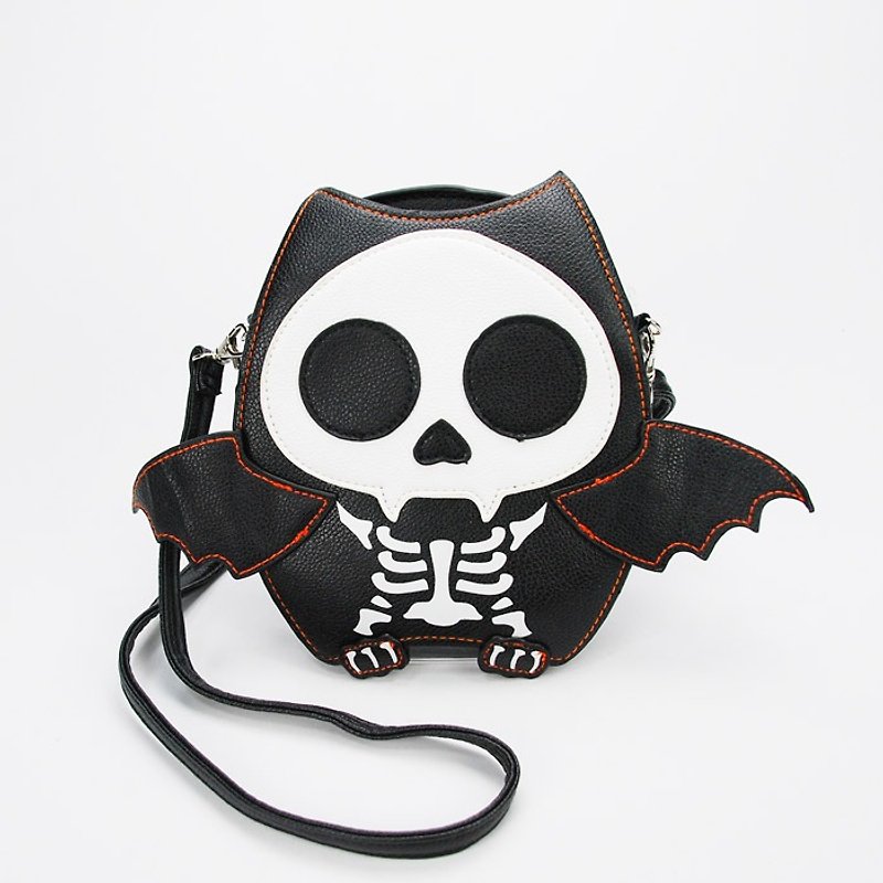 Sleepyville Critters-Skeleton Batty Bat Bat Cross body shoulder bag - Messenger Bags & Sling Bags - Faux Leather Black