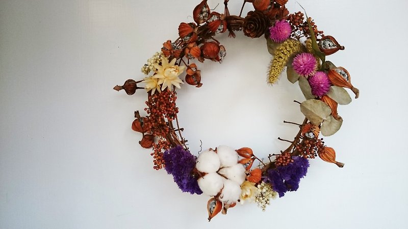 Moon peach dry wreath - Dried Flowers & Bouquets - Plants & Flowers Multicolor