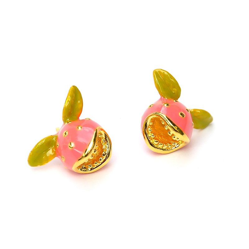 Glorikami Pink hunting flower earrings - ต่างหู - โลหะ สึชมพู