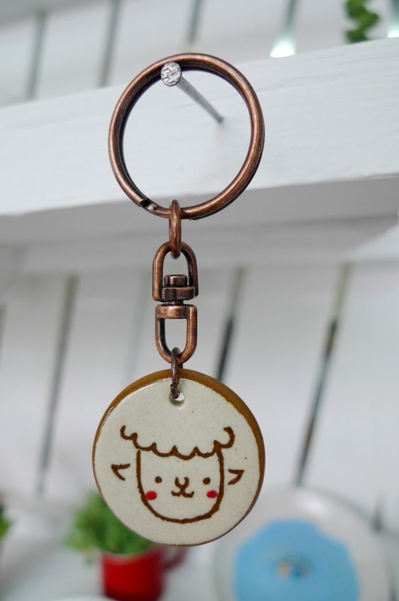 Sheep key ring - พวงกุญแจ - วัสดุอื่นๆ สีนำ้ตาล