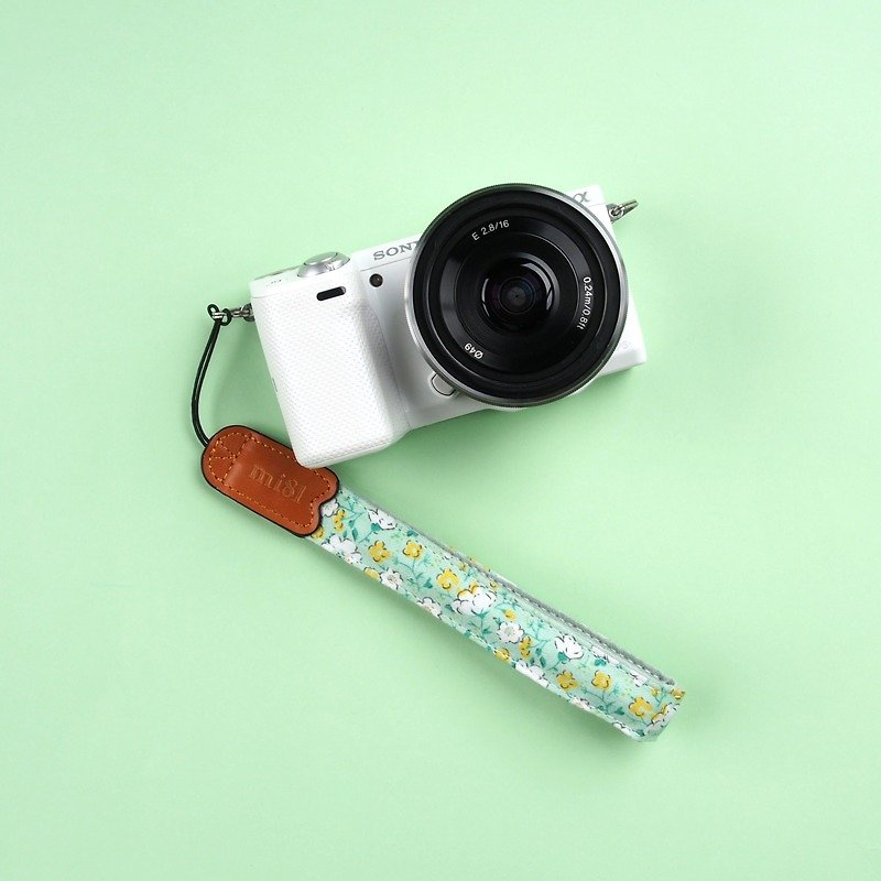 mi81 Printed cotton wrist strap - เชือก/สายคล้อง - ผ้าฝ้าย/ผ้าลินิน สีเขียว