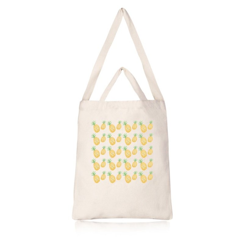 Fruit series pineapple creative style straight canvas bag - Clutch Bags - Cotton & Hemp Gold
