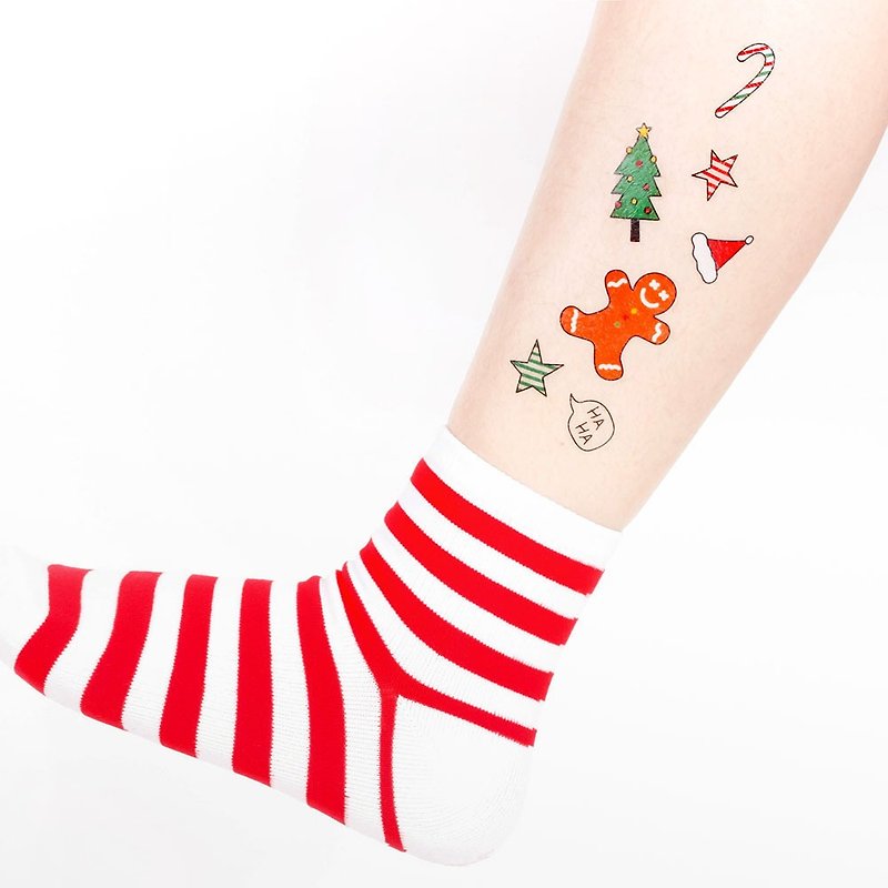 刺青紋身貼紙 - 聖誕快樂 薑餅人 Surprise Tattoos - 紋身貼紙/刺青貼紙 - 紙 多色
