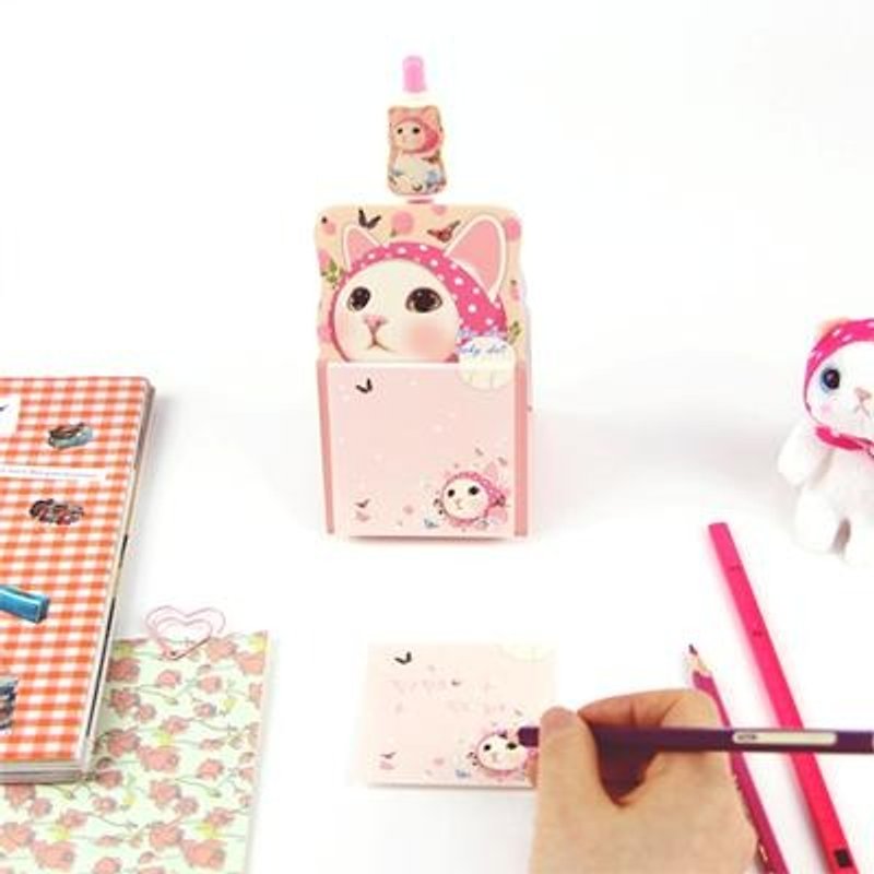 Jetoy, Choo choo cat doll sweet sticky (40P) _Pink hood (J1503302) - Sticky Notes & Notepads - Paper Multicolor