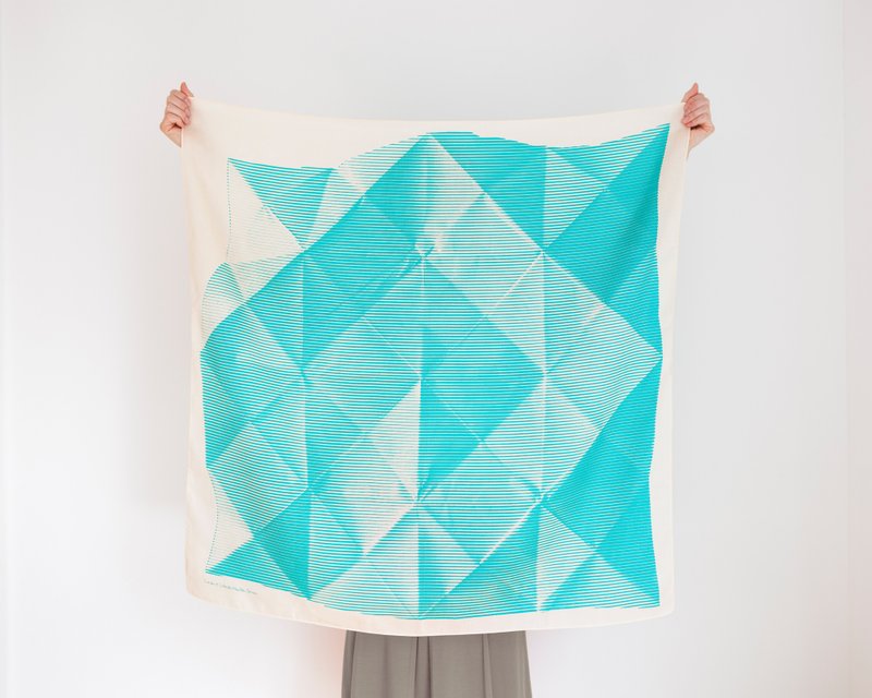 Link Folded Paper Furoshiki 日本風呂敷 - Emerald Green - 絲巾 - 棉．麻 綠色