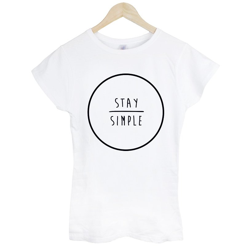STAY SIMPLE-Circle女生短袖T恤-2色 保持簡單圓形 三角形 幾何 設計 自創 品牌 時髦 圓 文青 - 女 T 恤 - 棉．麻 多色