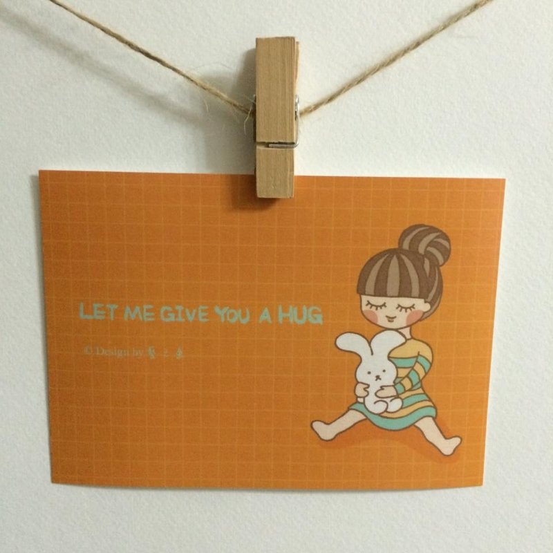 《藝之魚》LET ME GIVE YOU A HUG 卡片 明信片 --C0130 - 心意卡/卡片 - 紙 橘色