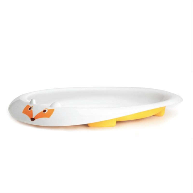美國MyNatural Eco無毒兒童餐具-玉米黃狐狸餐盤 - 寶寶/兒童餐具/餐盤 - 塑膠 黃色