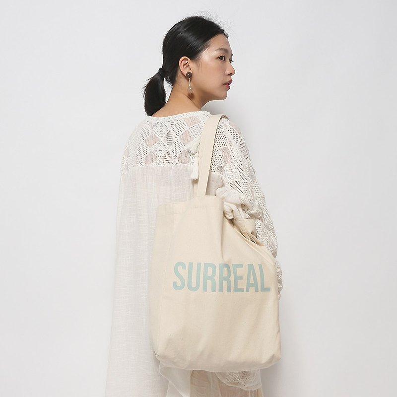 超現實 Surreal 原創帆布托特包 - 4種尺寸 - 側背包/斜背包 - 棉．麻 藍色