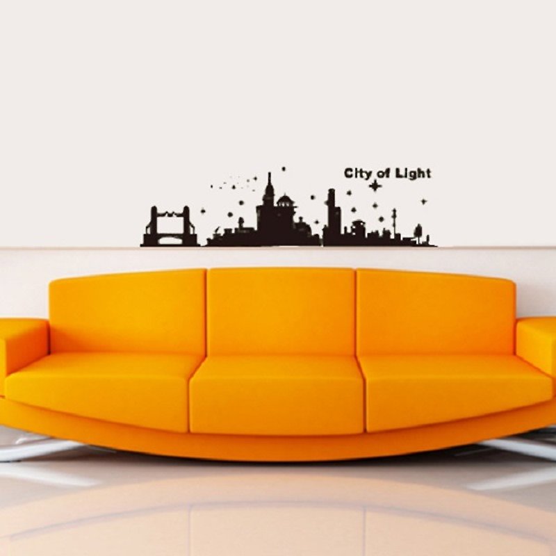 "Smart Design" Creative Seamless Wall Sticker◆World City (120 cm in length) - ตกแต่งผนัง - พลาสติก สีดำ