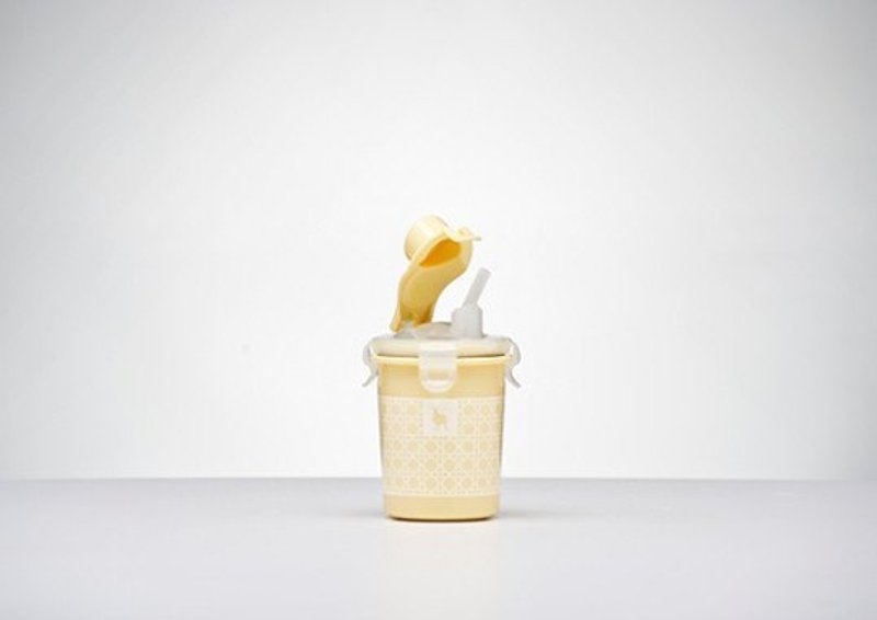 Kangovou小袋鼠不鏽鋼安全兒童兩用杯-檸檬黃 - 兒童餐具/餐盤 - 不鏽鋼 黃色