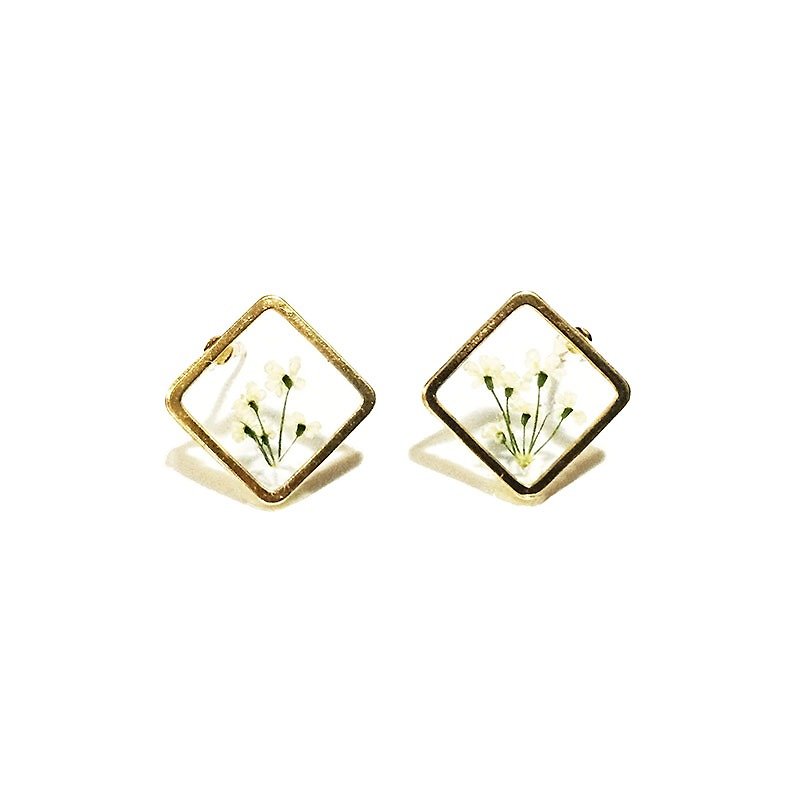 REVERIE JEWELLERY - Mini Golden Frame Earrings - Earrings & Clip-ons - Other Metals Gold