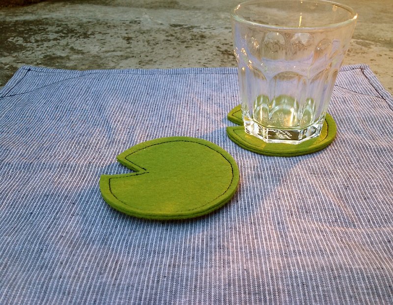 ◎ green lotus leaf coaster coasters - Coasters - Other Materials Green