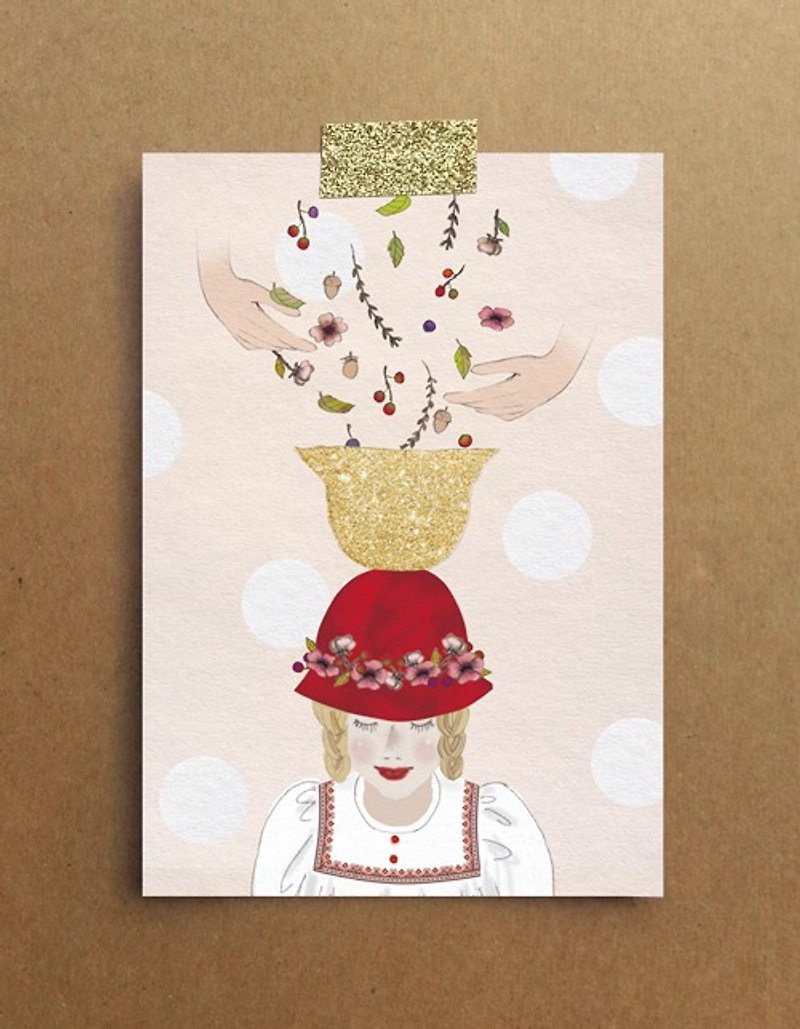 Korakuen KoraKuen [Heart Words*Postcard]-Abundance‧A Feeling - Cards & Postcards - Paper Pink