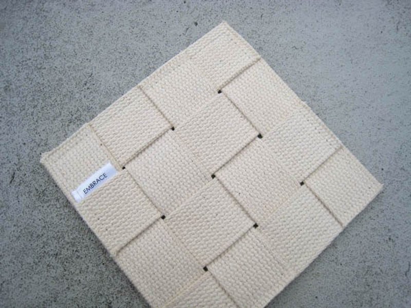 Tic-Tac-cross weave cotton hand bags / beige - ผ้ารองโต๊ะ/ของตกแต่ง - ผ้าฝ้าย/ผ้าลินิน 