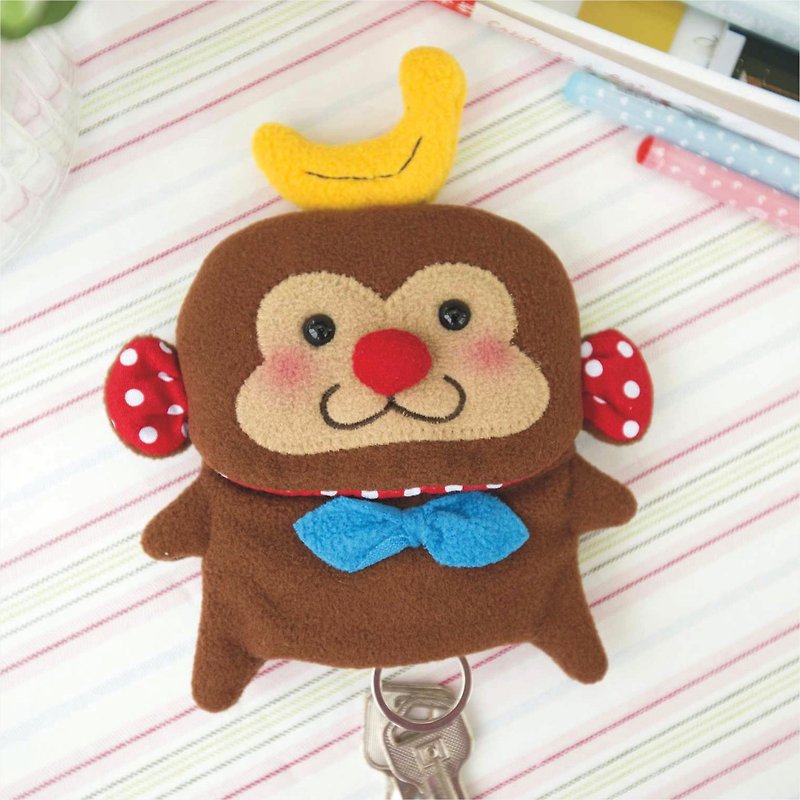 "Balloon" Key Case-Banana Monkey - Keychains - Other Materials Brown