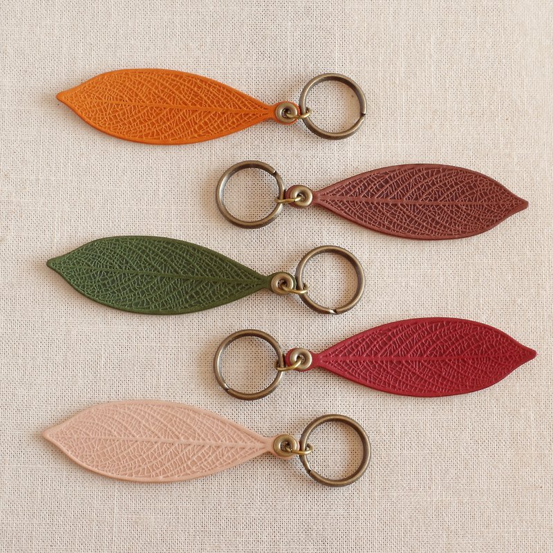 Leather Leaf Keychain RENEWAL - Keychains - Genuine Leather Multicolor