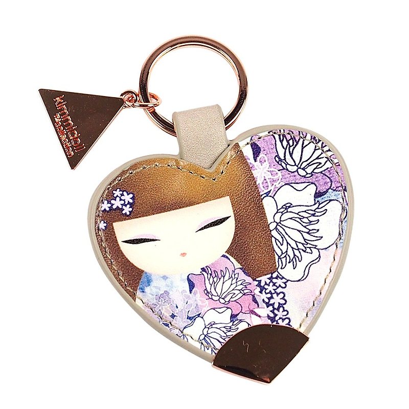 Leather key ring-Sachie charming and lovely [Kimmidoll and blessing doll] - ที่ห้อยกุญแจ - วัสดุอื่นๆ สึชมพู
