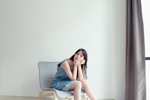 Light blue denim skirt