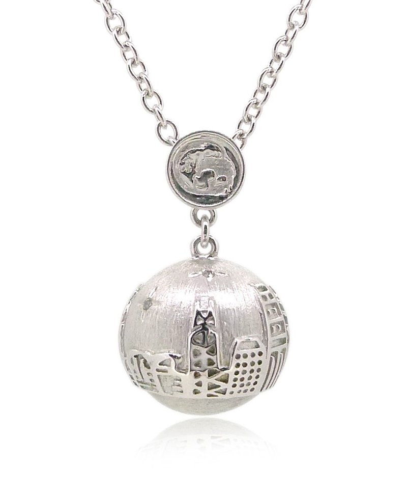 HK061~ 925 Silver Victoria Harbour View Pendant w/24 inches Necklace - สร้อยติดคอ - เงิน สีเงิน