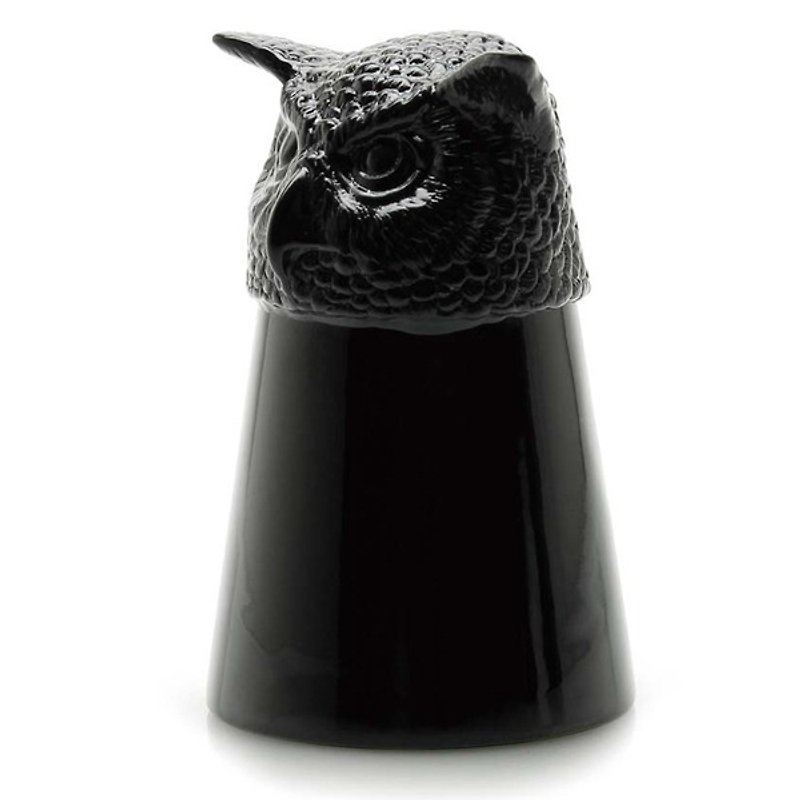 Japan Goody Grams Animal Shot Glass Animal Model SHOT Cup Owl Owl - Teapots & Teacups - Other Materials Black