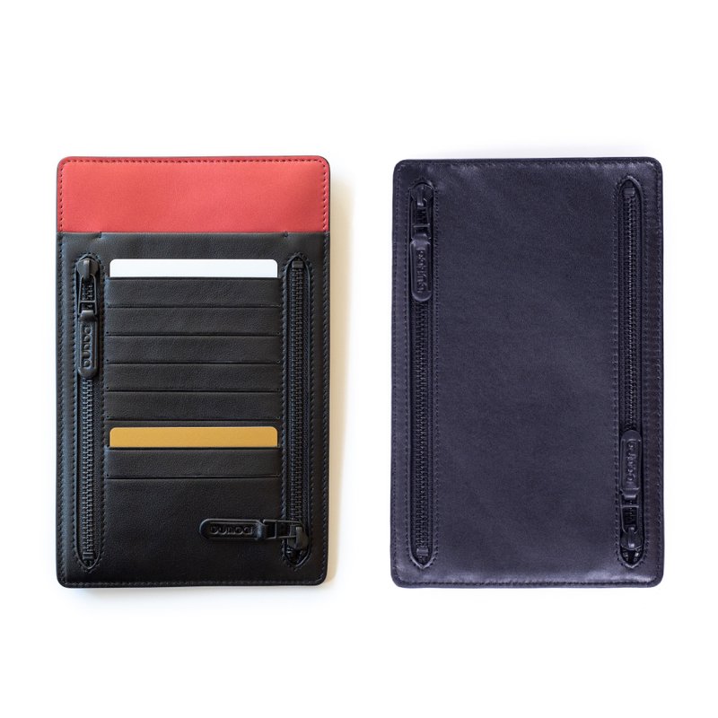 Odette double passport holder free of charge embossed color of your choice - Passport Holders & Cases - Genuine Leather Multicolor