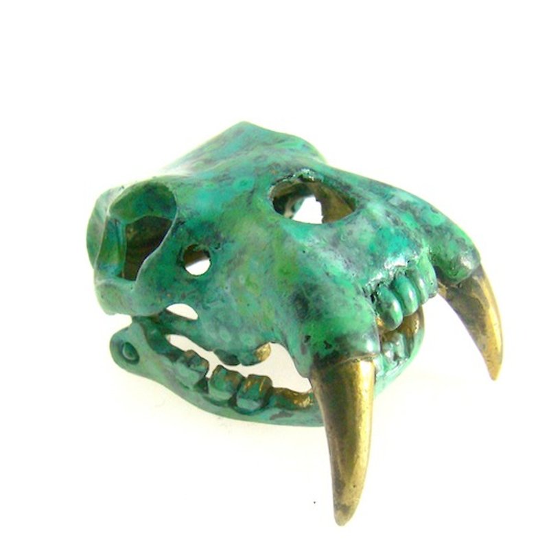 Saber tooth ring in brass with patina color color ,Rocker jewelry ,Skull jewelry,Biker jewelry - General Rings - Other Metals 