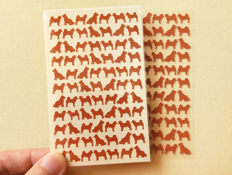 Shiba Inu Stickers - สติกเกอร์ - วัสดุกันนำ้ สีนำ้ตาล