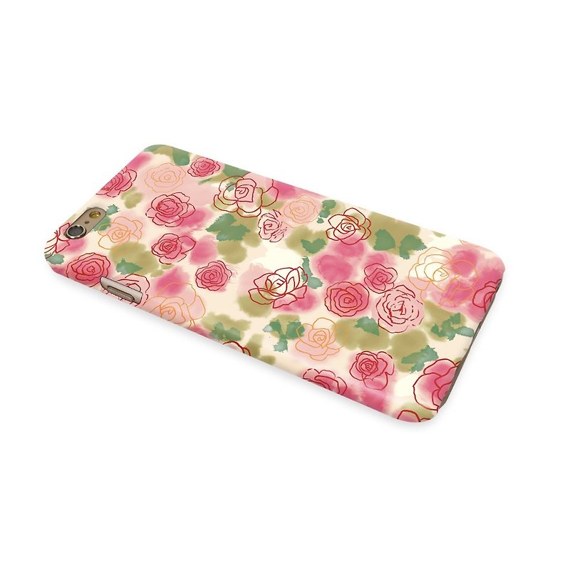 Pink rose pattern 07 3D Full Wrap Phone Case, available for  iPhone 7, iPhone 7 Plus, iPhone 6s, iPhone 6s Plus, iPhone 5/5s, iPhone 5c, iPhone 4/4s, Samsung Galaxy S7, S7 Edge, S6 Edge Plus, S6, S6 Edge, S5 S4 S3  Samsung Galaxy Note 5, Note 4, Note 3,  N - Other - Plastic 