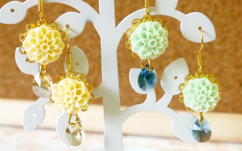 Light you up petals blossoming drop earrings - Earrings & Clip-ons - Other Materials Yellow