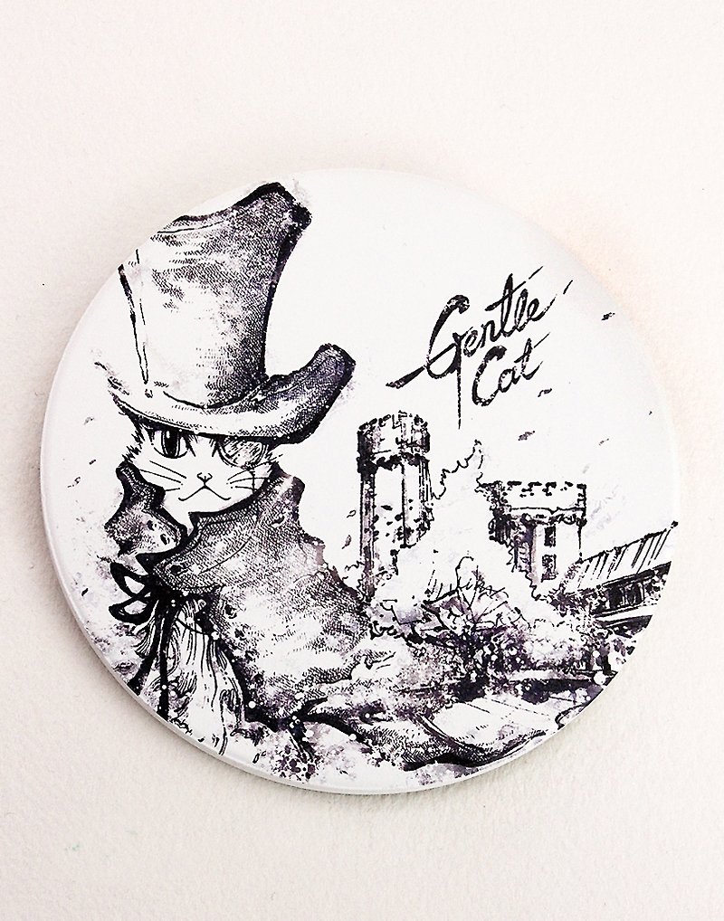 Good hand-painted ceramic water coaster Holmes cat debut!! - Coasters - Other Materials White