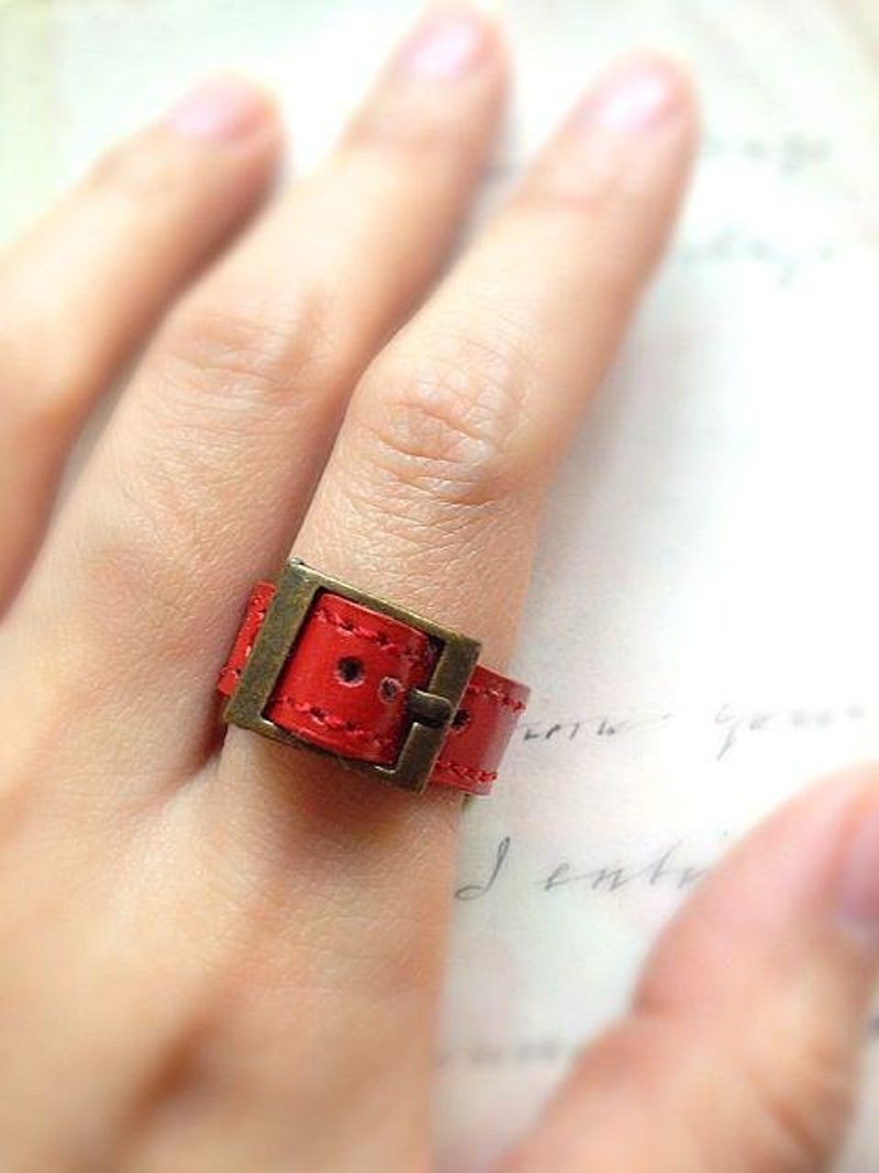 ﹉karbitrary﹉ ▲ Red  L.RING 情人節 禮品 - 戒指 - 真皮 