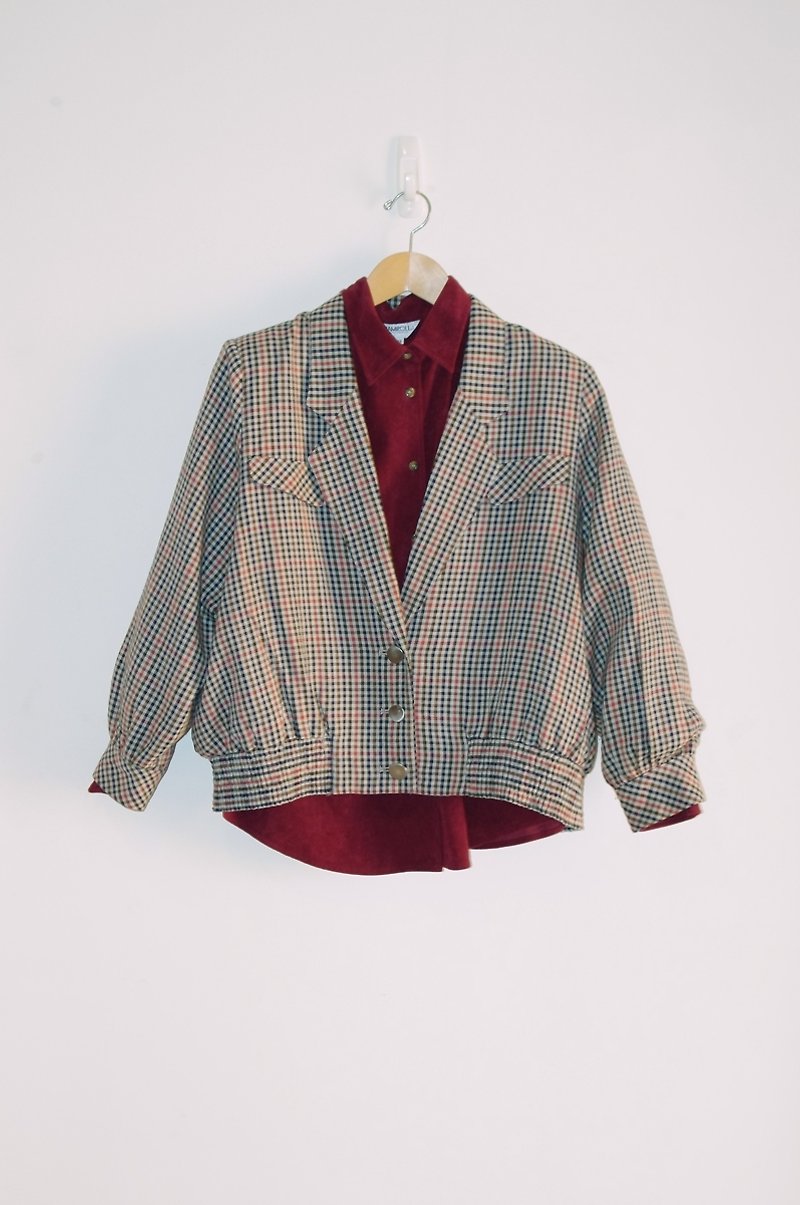Just pills and cat ♫ ~ plaid jacket neutral - Women's Casual & Functional Jackets - Other Materials Multicolor