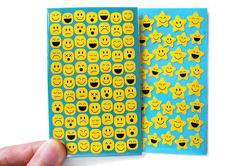Smiley Star / Emoticon Stickers 2pcs. - สติกเกอร์ - วัสดุกันนำ้ สีเหลือง