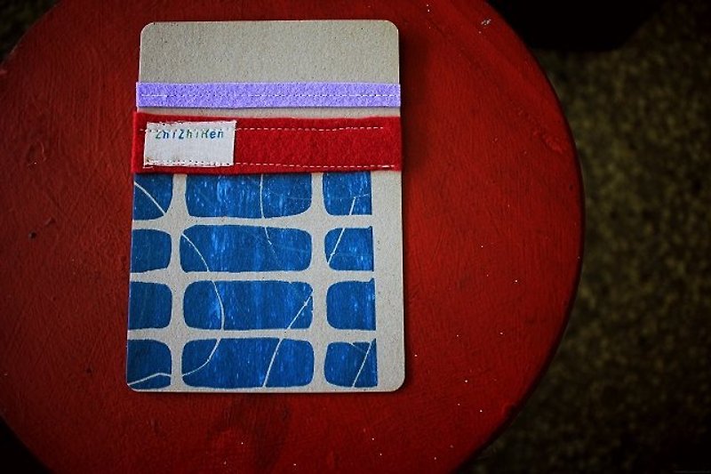 【ZhiZhiRen】老屋系列－老磁磚明信片（藍） - Cards & Postcards - Paper Blue