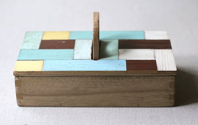 老拼貼▥小木盒 - ของวางตกแต่ง - ไม้ สีนำ้ตาล