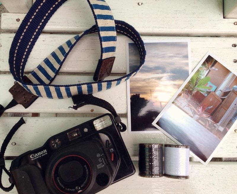 ﹝ Clare cloth ﹞ Great small fresh hand-made streak camera strap - ID & Badge Holders - Other Materials Blue