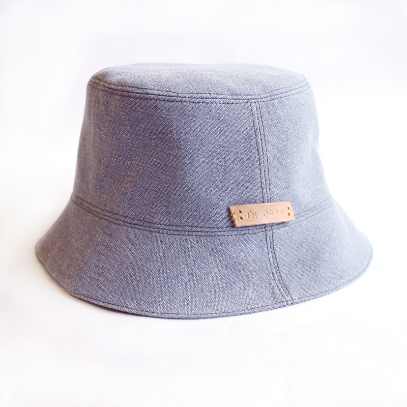 JOJA│ geometric gray light blue x-sided hat ordered - หมวก - วัสดุอื่นๆ สีเทา