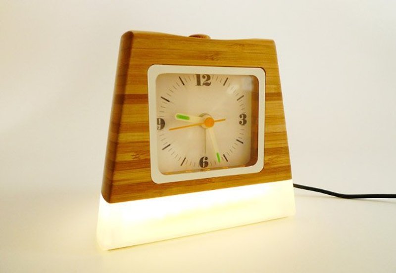 時刻アラーム時計-LED - 時計 - 竹製 カーキ